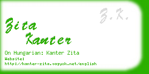 zita kanter business card